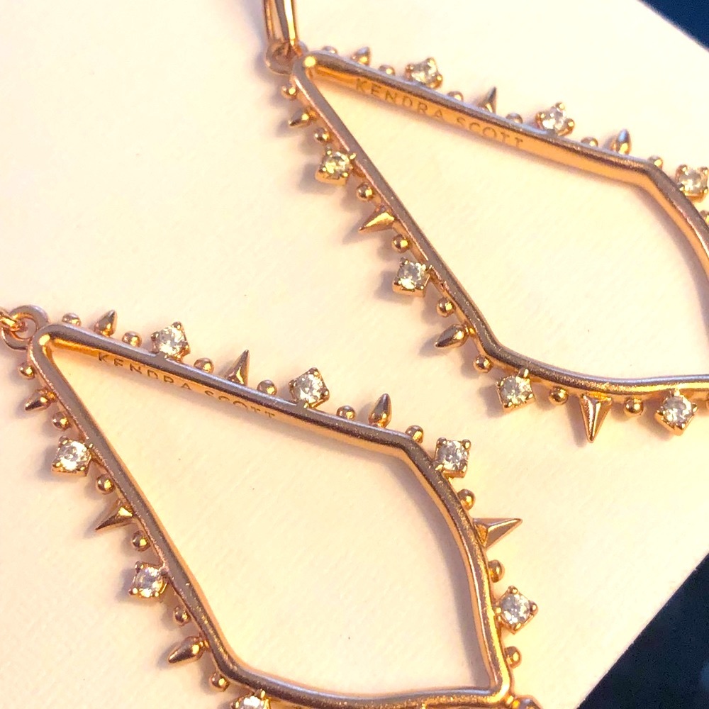 NWT Kendra Scott Rare & Retired Pax Earrings Rose Gold & Cubic Zirconia GORG😊 - Picture 8 of 9